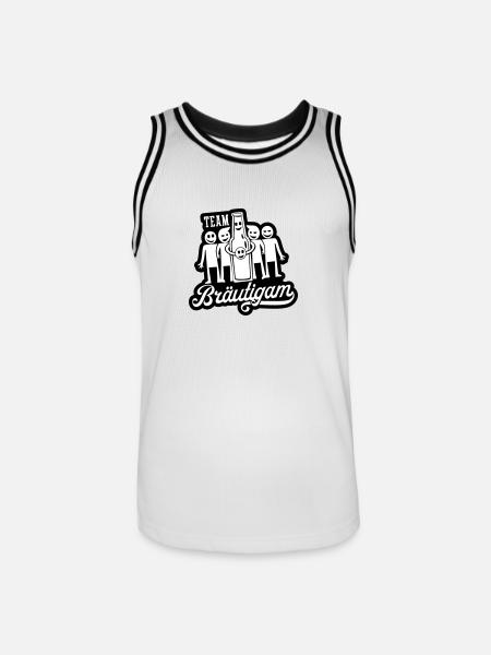 Wedding Groom Party - Men's Basketball Jersey - white/black