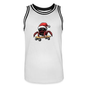 Tarantula Weihnachten Lustig - Männer Basketball-Trikot - Weiß/Schwarz - Vorne - AI Model Male 185 dark (185cm)