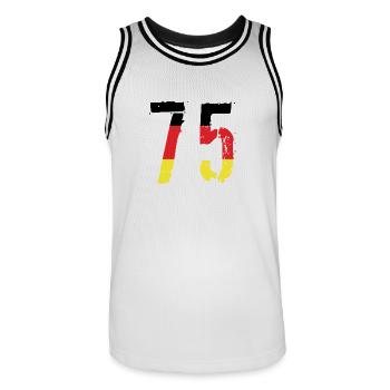 Maillot 75 Numéro Allemagne - Maillot de basket Homme - blanc/noir - Devant - AI Model Male 185 dark (185cm)