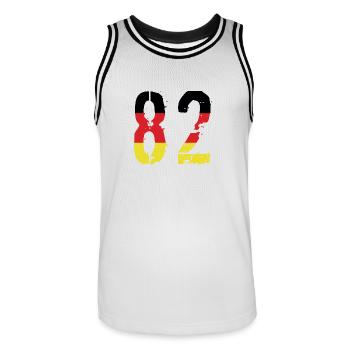 Maillot 82 Numéro Allemagne - Maillot de basket Homme - blanc/noir - Devant - AI Model Male 185 dark (185cm)
