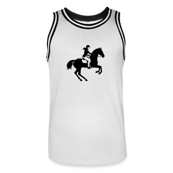 Cheval Femme Icône - Maillot de basket Homme - blanc/noir - Devant - AI Model Male 185 dark (185cm)