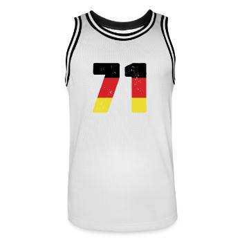 71 Numéro Jersey Allemagne - Maillot de basket Homme - blanc/noir - Devant - AI Model Male 185 dark (185cm)