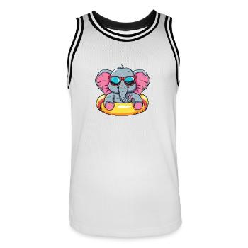 Elephant Summer Comic - Men's Basketball Jersey - white/black - Front - AI Model Male 185 dark (185cm)