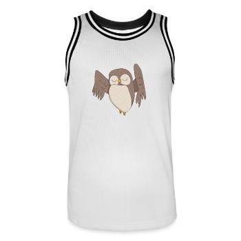 Eule Kauz - Männer Basketball-Trikot - Weiß/Schwarz - Vorne - AI Model Male 185 dark (185cm)