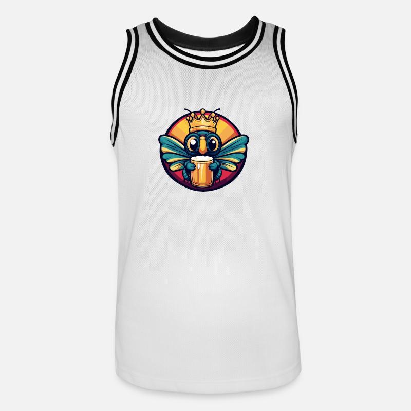 Libelle Bier Comic - Männer Basketball-Trikot - Weiß/Schwarz