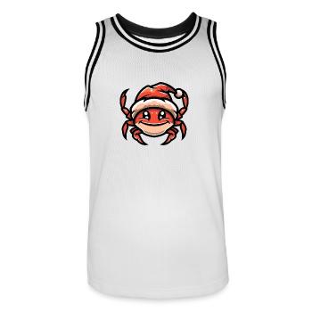Crabe Crabe Noël - Maillot de basket Homme - blanc/noir - Devant - AI Model Male 185 dark (185cm)