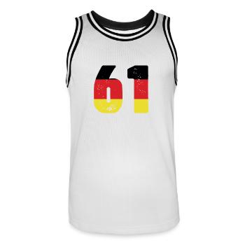 61 Numéro Jersey Allemagne - Maillot de basket Homme - blanc/noir - Devant - AI Model Male 185 dark (185cm)