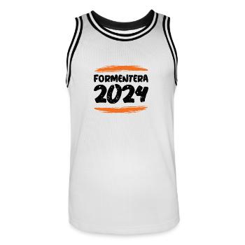 Formentera 2024 - Maillot de basket Homme - blanc/noir - Devant - AI Model Male 185 dark (185cm)