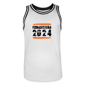 L’équipe de Formentera 2024 - Maillot de basket Homme - blanc/noir - Devant - AI Model Male 185 dark (185cm)