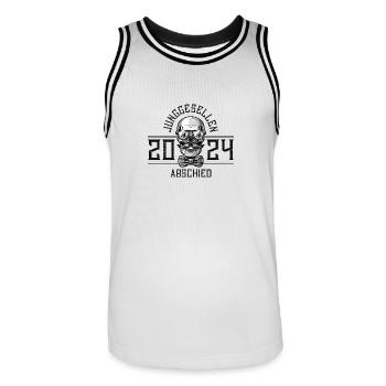 Enterrement de vie de garçon 2024 Enterrement de vie de garçon crâne - Maillot de basket Homme - blanc/noir - Devant - AI Model Male 185 dark (185cm)