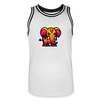 éléphant Halloween bande dessinée zombie - Maillot de basket Homme - blanc/noir - Devant - AI Model Male 185 dark (185cm)