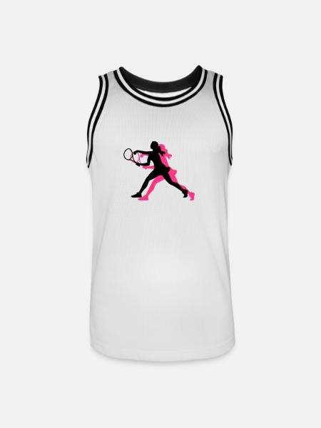 Tennis Spielerin Symbol - Männer Basketball-Trikot - Weiß/Schwarz