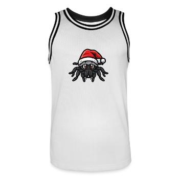 Tarentule Noël - Maillot de basket Homme - blanc/noir - Devant - AI Model Male 185 dark (185cm)