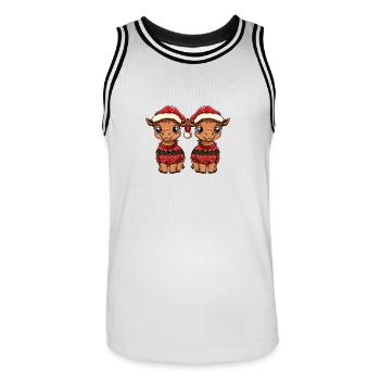 Kamel Weihnachten Team - Männer Basketball-Trikot - Weiß/Schwarz - Vorne - AI Model Male 185 dark (185cm)
