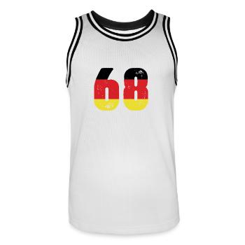 68 Numéro Jersey Allemagne - Maillot de basket Homme - blanc/noir - Devant - AI Model Male 185 dark (185cm)