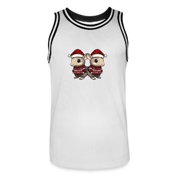 L’équipe de Noël de l’Armadillo - Maillot de basket Homme - blanc/noir - Devant - AI Model Male 185 dark (185cm)