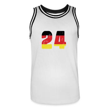 24 Numéro Jersey Allemagne - Maillot de basket Homme - blanc/noir - Devant - AI Model Male 185 dark (185cm)
