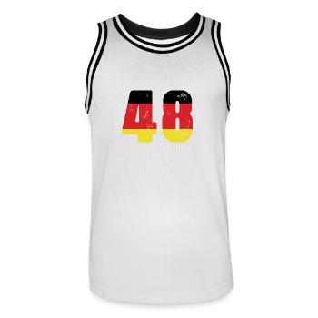 48 Numéro Jersey Allemagne - Maillot de basket Homme - blanc/noir - Devant - AI Model Male 185 dark (185cm)