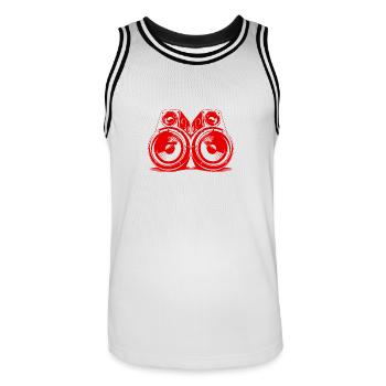 Music Boxes Party Bass - Men's Basketball Jersey - white/black - Front - AI Model Male 185 dark (185cm)