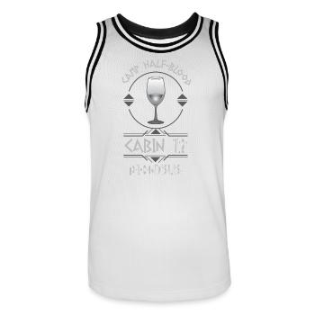 Cabin #12 in Camp Half Blood, Child of Dionysus - Men's Basketball Jersey - white/black - Front - AI Model Male 185 dark (185cm)
