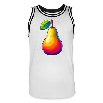Pear - Men's Basketball Jersey - white/black - Front - AI Model Male 185 dark (185cm)