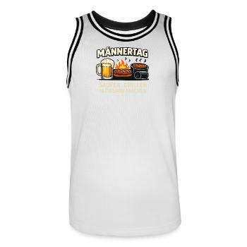 MännerTag Grillgaudi Design - Männer Basketball-Trikot - Weiß/Schwarz - Vorne - AI Model Male 185 dark (185cm)