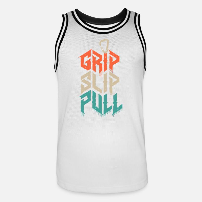 Grip Slip Pull Climbing Grunge - Maillot de basket Homme - blanc/noir
