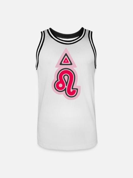 Zodiac Tribal Leo and Fire - Men's Basketball Jersey - white/black