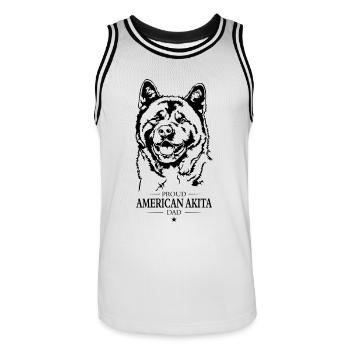 Américain Akita Papa Chien Chien Akita Inu Wilsigns - Maillot de basket Homme - blanc/noir - Devant - AI Model Male 185 dark (185cm)