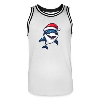 Hai Weihnachten Christmas - Männer Basketball-Trikot - Weiß/Schwarz - Vorne - AI Model Male 185 dark (185cm)