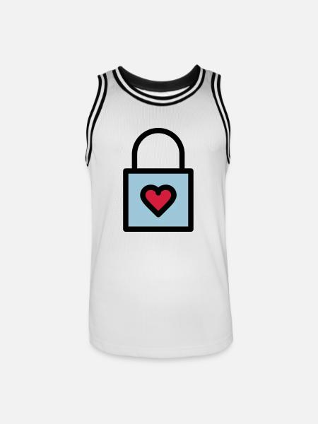 Padlock, love lock - Men's Basketball Jersey - white/black