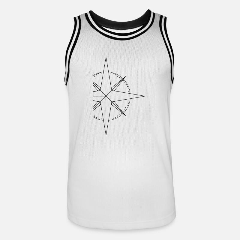 Simple Kompass - Männer Basketball-Trikot - Weiß/Schwarz