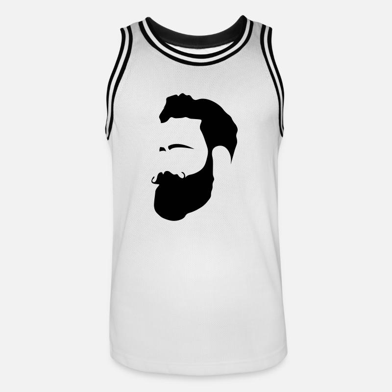 Mann mit Bart - Männer Basketball-Trikot - Weiß/Schwarz