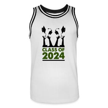 Classe de 2024 - Maillot de basket Homme - blanc/noir - Devant - AI Model Male 185 dark (185cm)