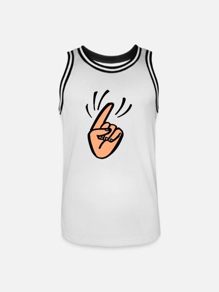 Finger Waggle - Men's Basketball Jersey - white/black
