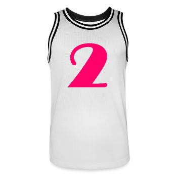 2. 2 ANS. 2e ANNIVERSAIRE. ANNIVERSAIRE 2 ANS - Maillot de basket Homme - blanc/noir - Devant - AI Model Male 185 dark (185cm)