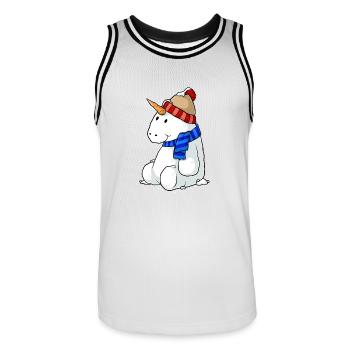 Unicorn snowman cartoon - Men's Basketball Jersey - white/black - Front - AI Model Male 185 dark (185cm)