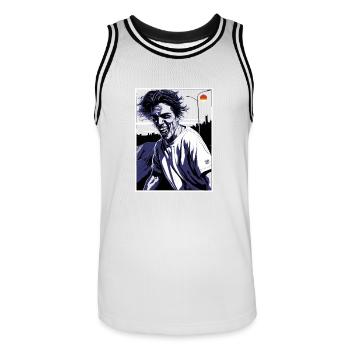 Big Smile Zombie Guy - Männer Basketball-Trikot - Weiß/Schwarz - Vorne - AI Model Male 185 dark (185cm)
