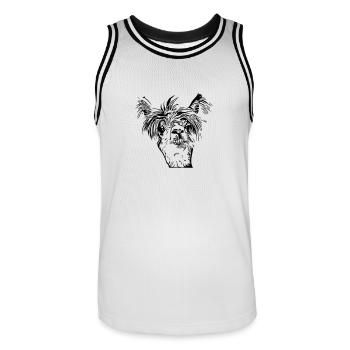 Lustiges Lama Alpaka Gesicht - Männer Basketball-Trikot - Weiß/Schwarz - Vorne - AI Model Male 185 dark (185cm)