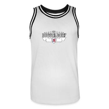 Düsseldorf - Männer Basketball-Trikot - Weiß/Schwarz - Vorne - AI Model Male 185 dark (185cm)