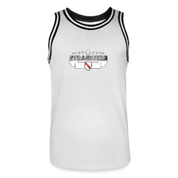 Strasbourg - Männer Basketball-Trikot - Weiß/Schwarz - Vorne - AI Model Male 185 dark (185cm)