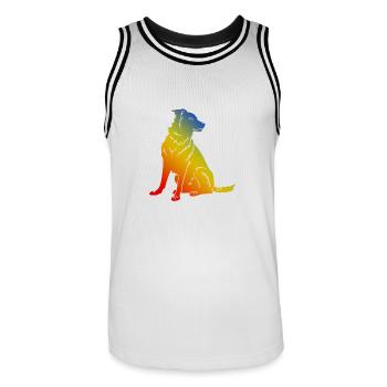 Border Collie Dog - Men's Basketball Jersey - white/black - Front - AI Model Male 185 dark (185cm)