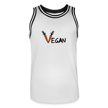 Vegan - Maillot de basket Homme - blanc/noir - Devant - AI Model Male 185 dark (185cm)