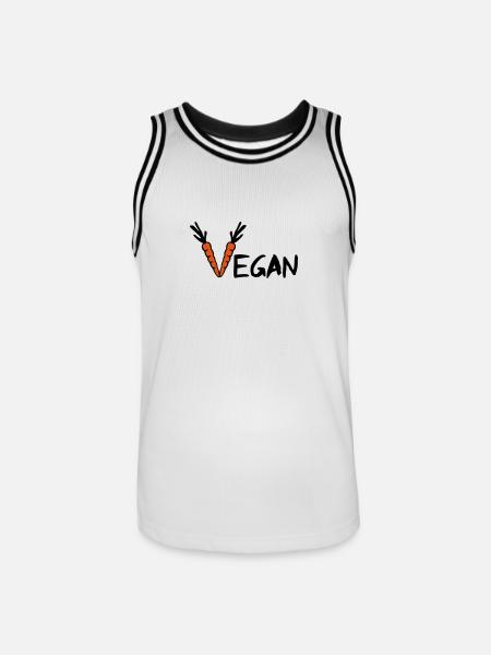 Vegan - Männer Basketball-Trikot - Weiß/Schwarz