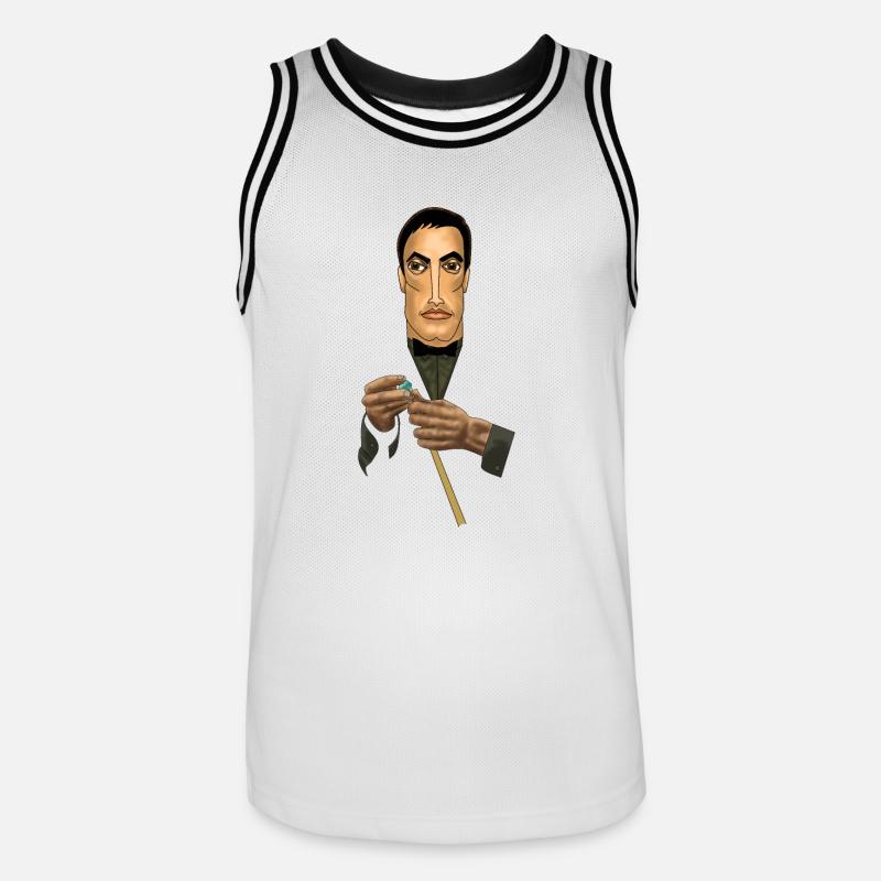 CAMICIA DA BILIARDO, GIOCATORE PROFESSIONISTA DI BILIARDO - Maglia da basket per uomo - bianco/nero