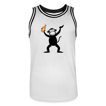 Monkey Beer Drôle De Fête Célibataire - Maillot de basket Homme - blanc/noir - Devant - AI Model Male 185 dark (185cm)