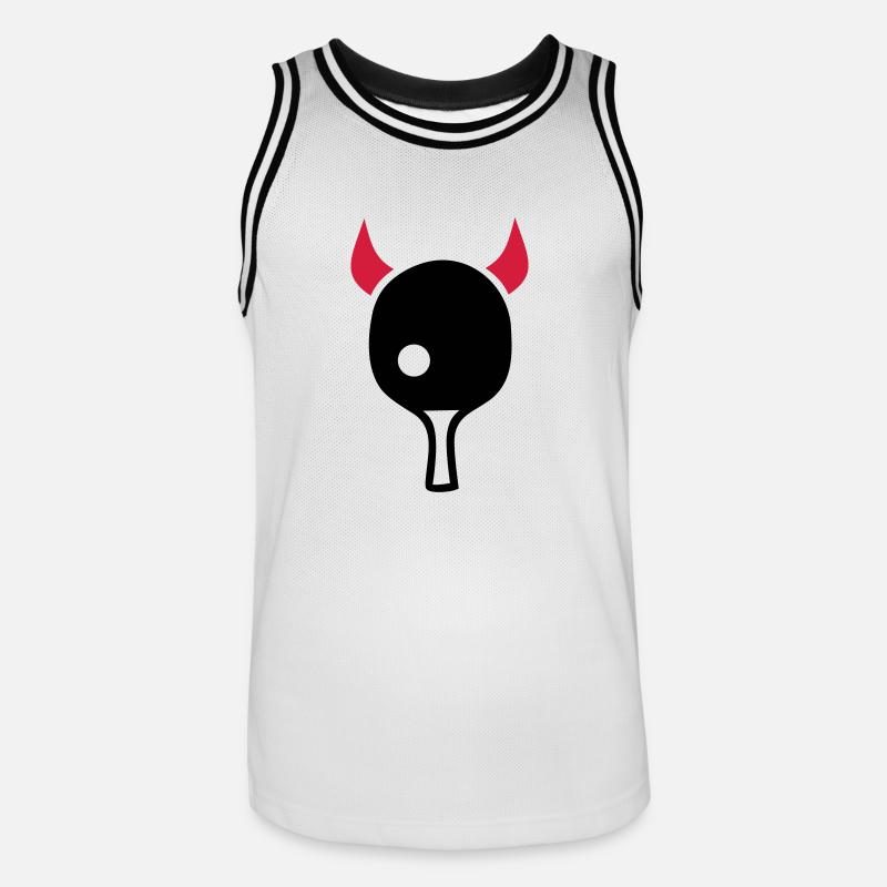 tennis de table - Maillot de basket Homme - blanc/noir