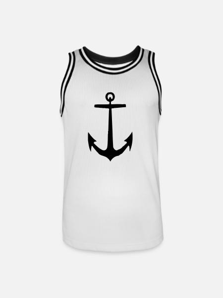 Anker - Männer Basketball-Trikot - Weiß/Schwarz