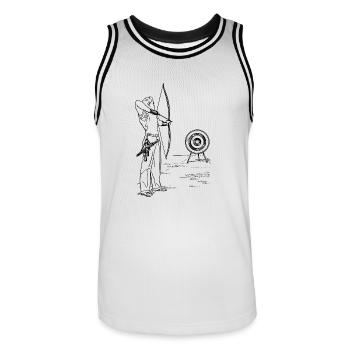 archery arrow bow crossbow target sports25 - Männer Basketball-Trikot - Weiß/Schwarz - Vorne - AI Model Male 185 dark (185cm)
