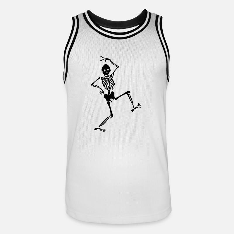 Squelette de danse - Maillot de basket Homme - blanc/noir